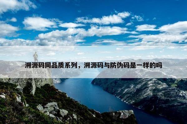 溯源码同品质系列，溯源码与防伪码是一样的吗