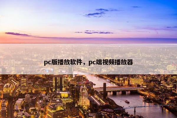 pc版播放软件，pc端视频播放器