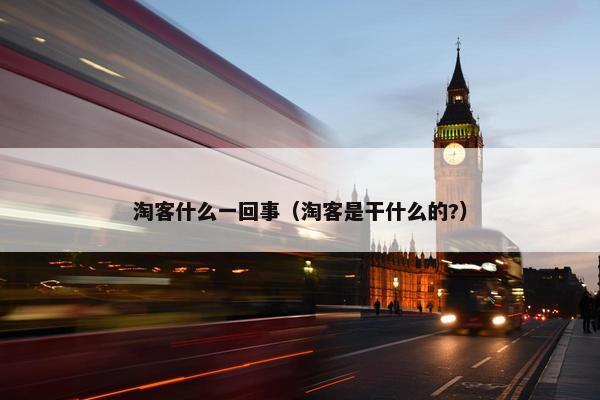 淘客什么一回事（淘客是干什么的?）