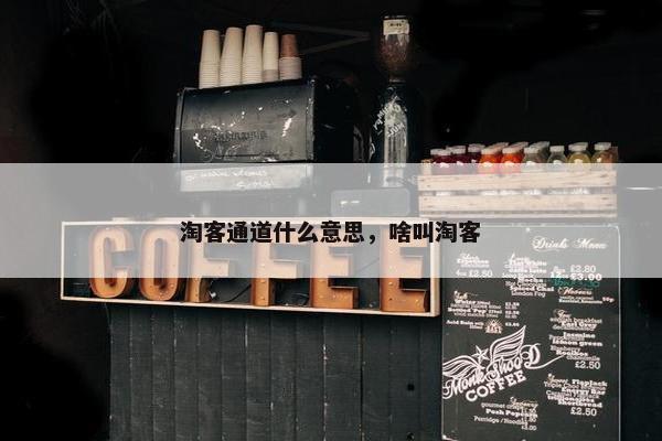 淘客通道什么意思，啥叫淘客