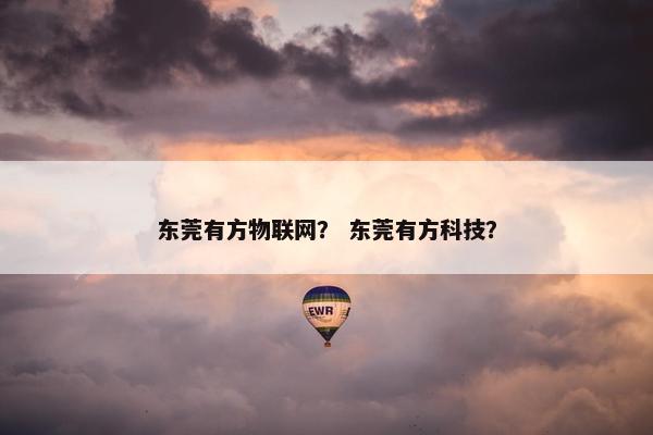 东莞有方物联网？ 东莞有方科技？
