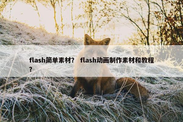 flash简单素材？ flash动画制作素材和教程？