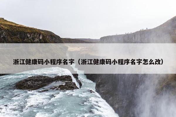 浙江健康码小程序名字（浙江健康码小程序名字怎么改）