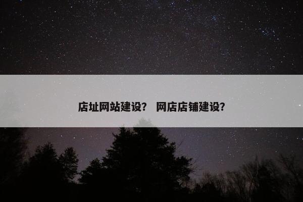 店址网站建设？ 网店店铺建设？