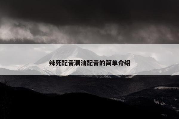 辣死配音潮汕配音的简单介绍