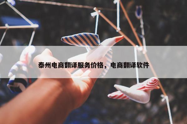 泰州电商翻译服务价格，电商翻译软件