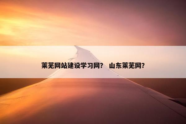莱芜网站建设学习网？ 山东莱芜网？