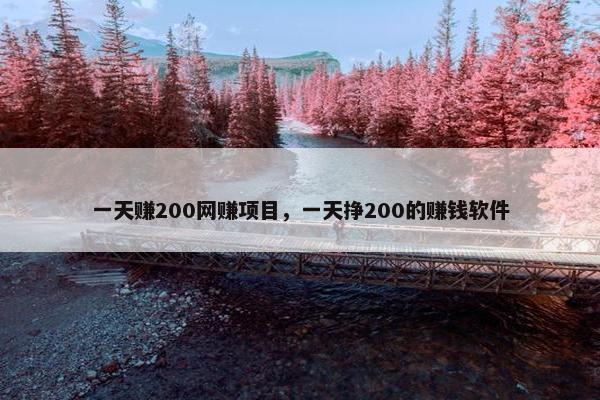 一天赚200网赚项目，一天挣200的赚钱软件
