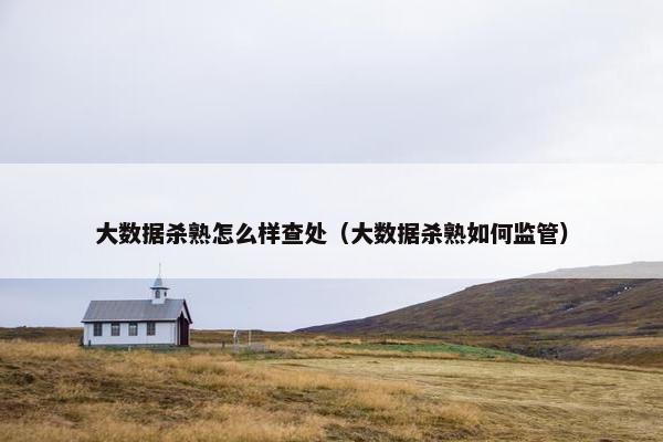 大数据杀熟怎么样查处（大数据杀熟如何监管）