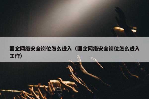 国企网络安全岗位怎么进入（国企网络安全岗位怎么进入工作）