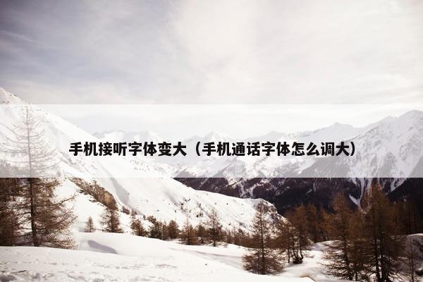 手机接听字体变大（手机通话字体怎么调大）