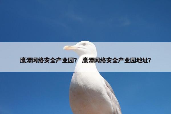 鹰潭网络安全产业园？ 鹰潭网络安全产业园地址？