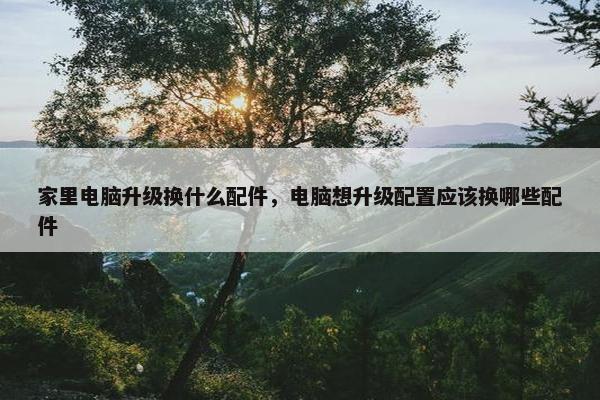 家里电脑升级换什么配件，电脑想升级配置应该换哪些配件
