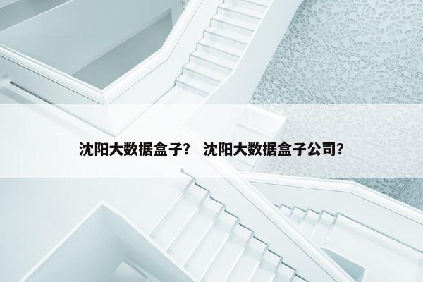沈阳大数据盒子？ 沈阳大数据盒子公司？