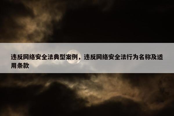 违反网络安全法典型案例，违反网络安全法行为名称及适用条款