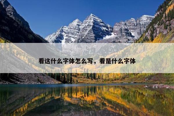 看这什么字体怎么写，看是什么字体