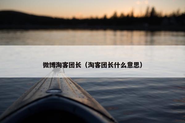 微博淘客团长（淘客团长什么意思）