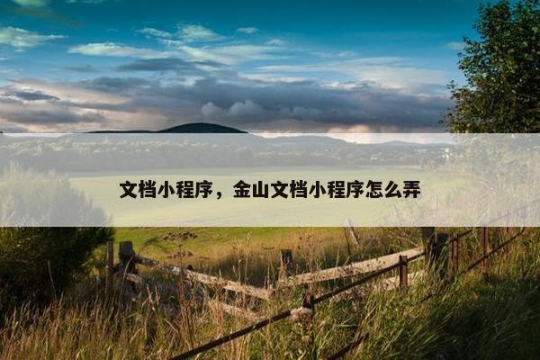 文档小程序，金山文档小程序怎么弄