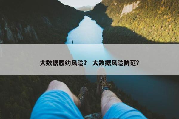 大数据履约风险？ 大数据风险防范？