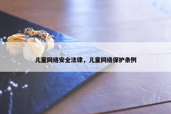 儿童网络安全法律，儿童网络保护条例