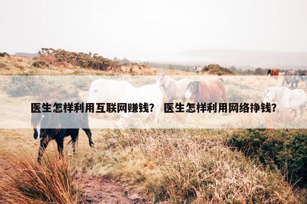医生怎样利用互联网赚钱？ 医生怎样利用网络挣钱？