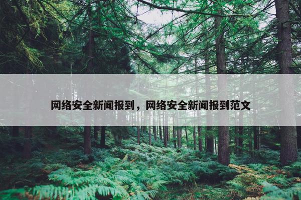 网络安全新闻报到，网络安全新闻报到范文