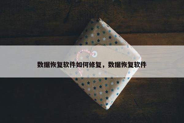 数据恢复软件如何修复，数据恢复软件