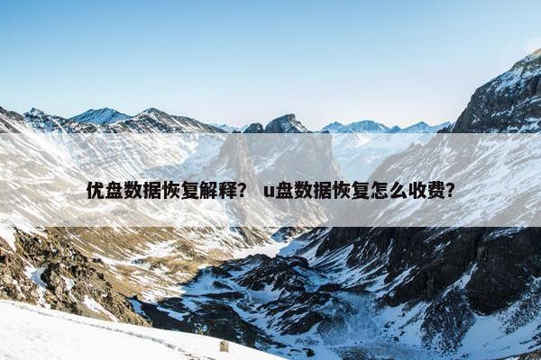 优盘数据恢复解释？ u盘数据恢复怎么收费？