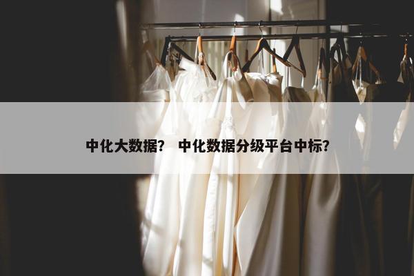 中化大数据？ 中化数据分级平台中标？