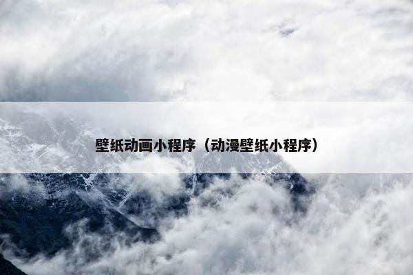 壁纸动画小程序（动漫壁纸小程序）