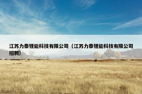 江苏力泰锂能科技有限公司（江苏力泰锂能科技有限公司招聘）