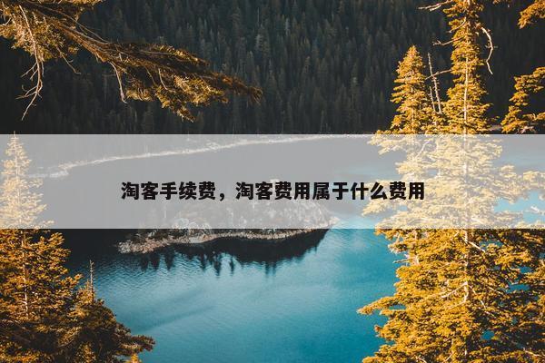 淘客手续费，淘客费用属于什么费用