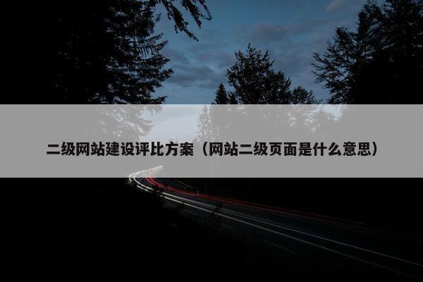 二级网站建设评比方案（网站二级页面是什么意思）