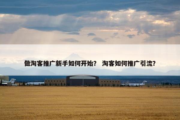 做淘客推广新手如何开始？ 淘客如何推广引流？