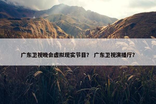 广东卫视晚会虚拟现实节目？ 广东卫视演播厅？