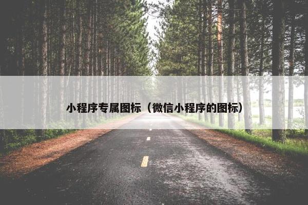 小程序专属图标（微信小程序的图标）