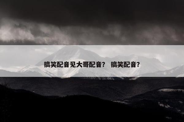 搞笑配音见大哥配音？ 搞笑配音？