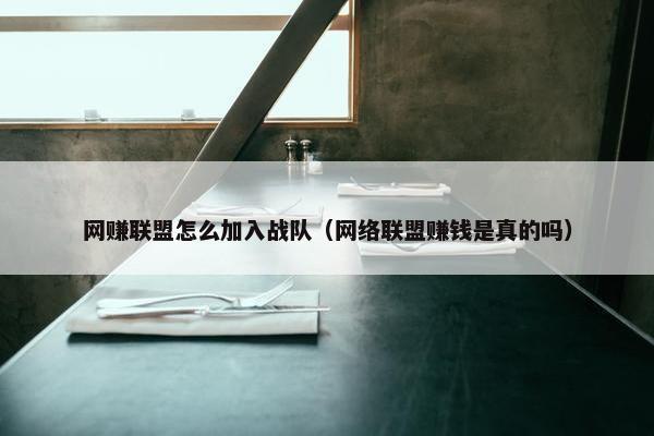 网赚联盟怎么加入战队（网络联盟赚钱是真的吗）