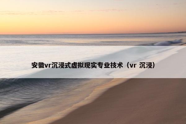 安徽vr沉浸式虚拟现实专业技术（vr 沉浸）