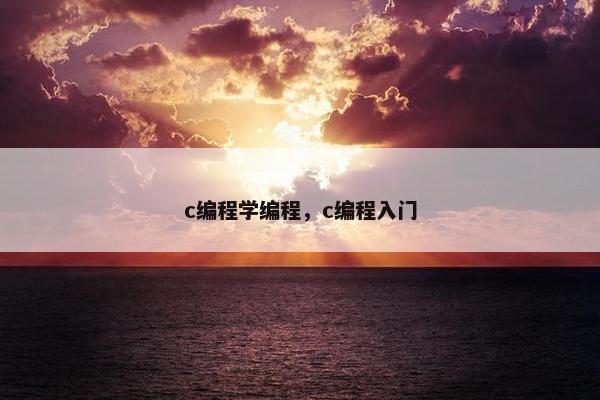 c编程学编程，c编程入门
