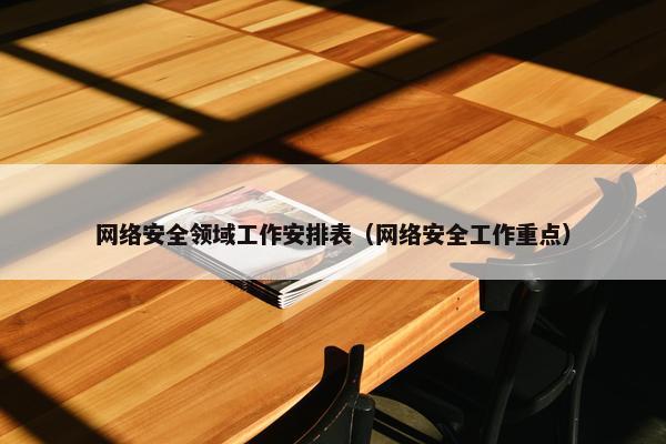 网络安全领域工作安排表（网络安全工作重点）