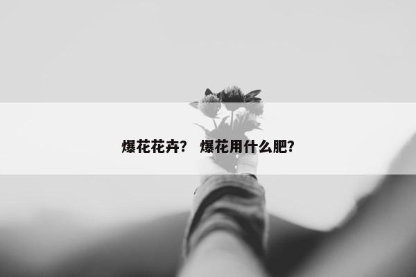 爆花花卉？ 爆花用什么肥？