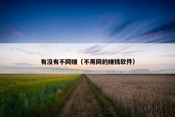 有没有不网赚（不用网的赚钱软件）