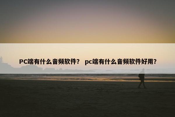 PC端有什么音频软件？ pc端有什么音频软件好用？