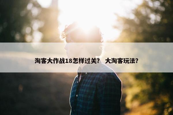 淘客大作战18怎样过关？ 大淘客玩法？
