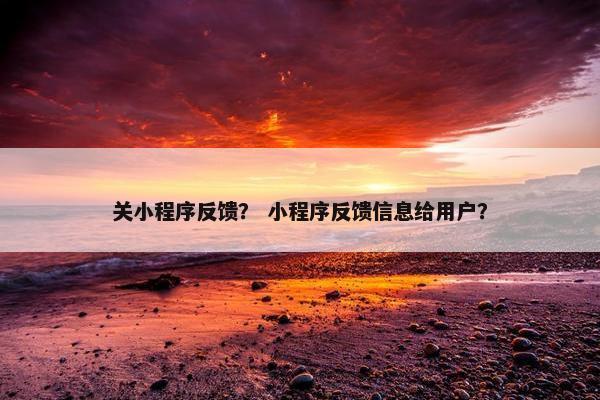 关小程序反馈？ 小程序反馈信息给用户？