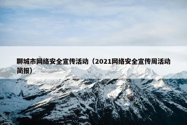 聊城市网络安全宣传活动（2021网络安全宣传周活动简报）