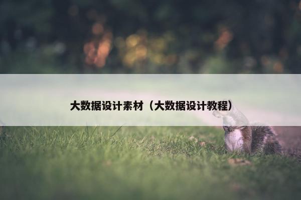 大数据设计素材（大数据设计教程）