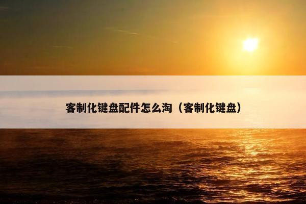 客制化键盘配件怎么淘（客制化键盘）