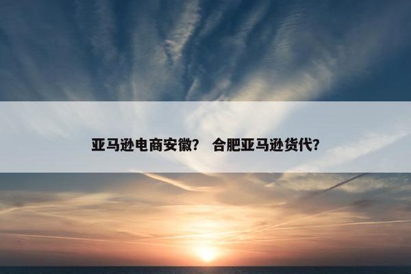 亚马逊电商安徽？ 合肥亚马逊货代？